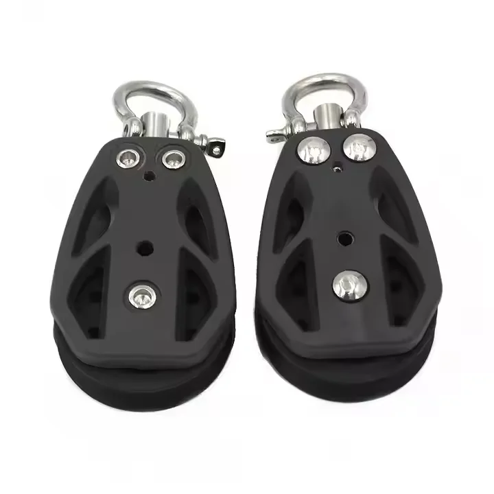 Durable Black 304 Stainless Steel and Nylon Plastic Swivel Pulley  Heavy-Duty Design for Smooth Operations