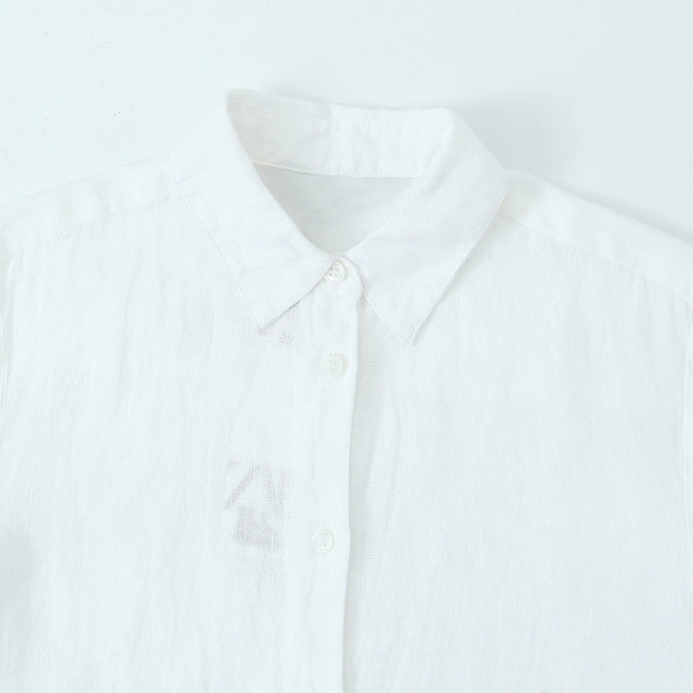 PB&ZA Women 2024 summer New Chic Fashion Series flax Blouses Vintage Long Sleeve Button-up Female Shirts Blusas Chic Tops