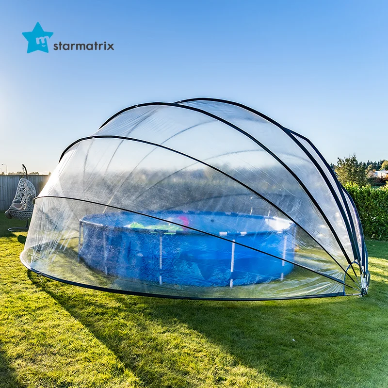 STARMATRIX Round Multifunctional All Weather Cover Pool Dome Compatible w/Clean & Warm Water Frame Pools