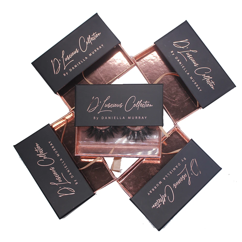 Оптовая продажа, роскошная черная Золотая прямоугольная коробка для ресниц частного бренда, опциональный цвет, упаковка для ресниц с индивидуальным логотипом