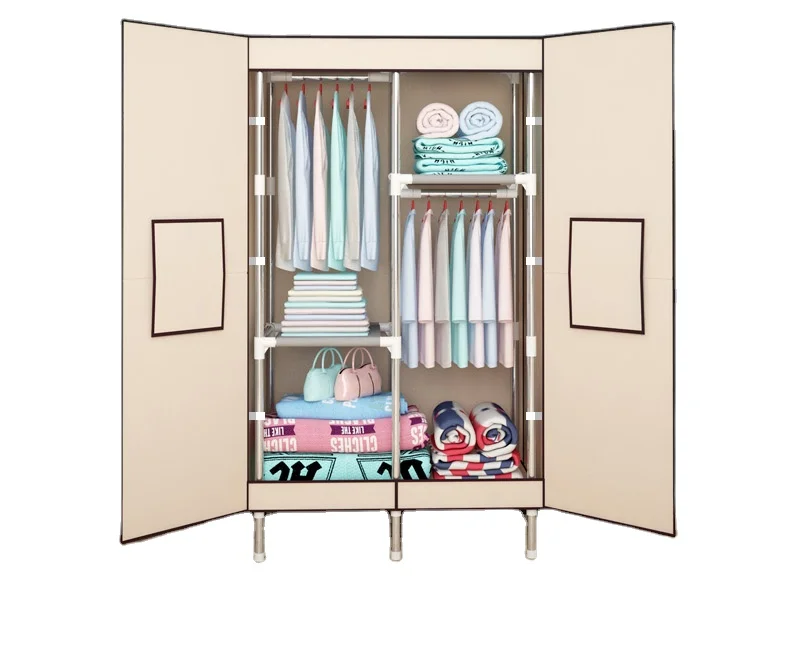 Portable Bedroom Furniture Galvanized Pipe Assemble Kids Cabinets With Open-Door