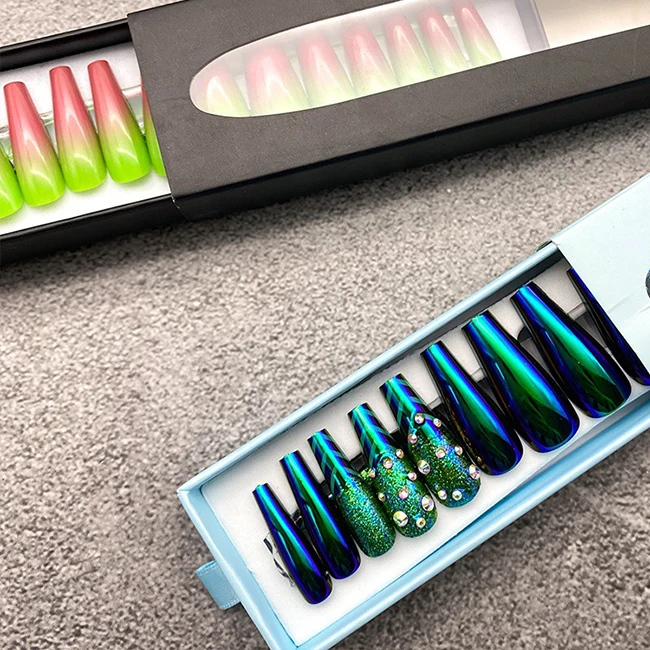 Wholesale Empty Nail Care Box With EVA/Blister Insert False Press on Nails Packaging Boxes