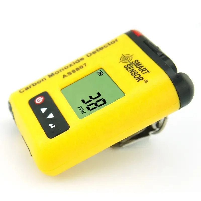 Smart Sensor AS8807 Portable Digital Carbon Monoxide Detector Clip-on CO Gas Concentration Monitor Tester Analyzer