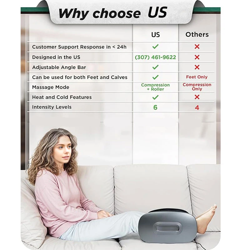 Factory supply the OEM rolling foot and calf massager machine leg massager for blood circulation with heat foot massage machine