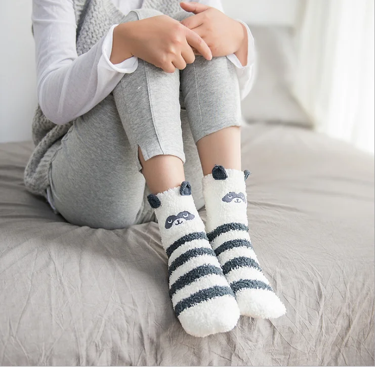 wholesale polyester fleece holiday women microfiber fuzzy fluffy socks