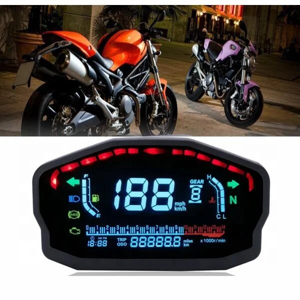 Modify Universal LCD Speedo Meter Fuel Gauge Water Temperature Motorcycle LED Speedometer