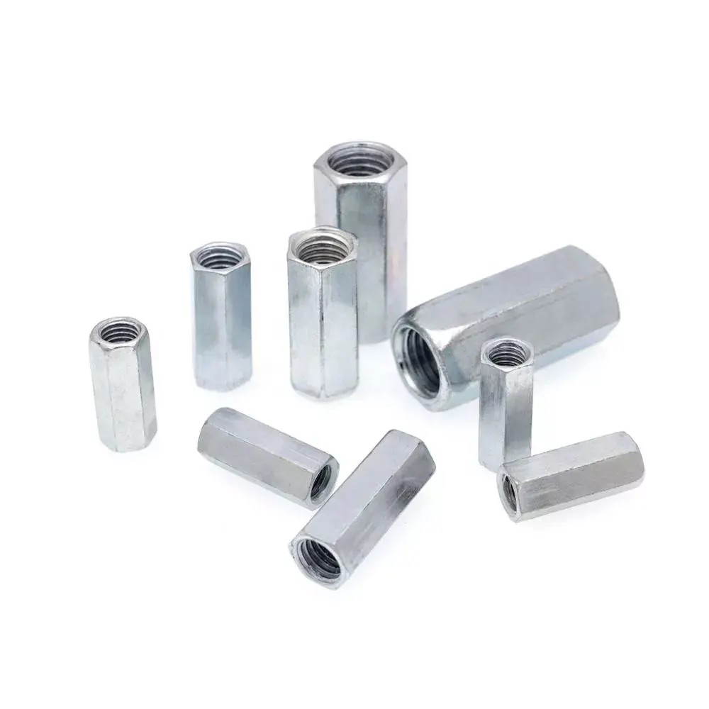 Manufacturing Color Copper Brass Ss M4 M3 Hexagon Connecting Long Hex Coupling Nut