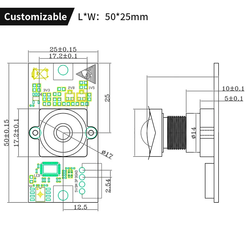 OV2710 2MP Drone Camera VGA 120FPS Starlight Night Vision USB Camera Module