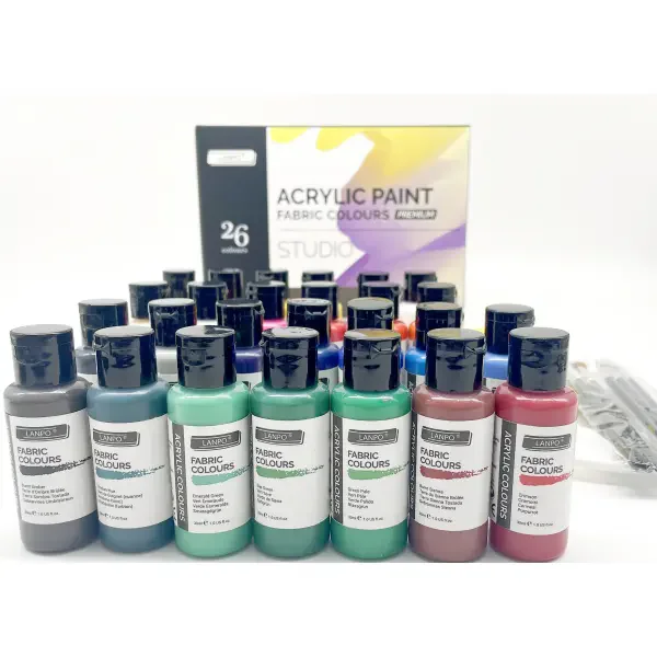 Acrylic Paint Art Set 26 Colors 30ml Waterproof Fabric for Decorate Canvas Glass Paper Variety of Mediums