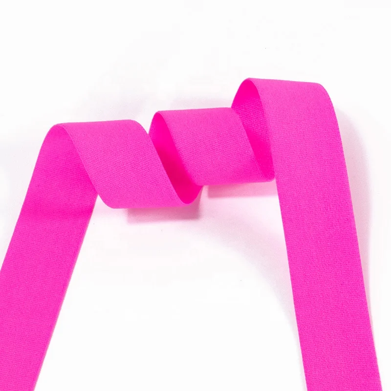 20mm solid shiny fold over elastic band multirole spandex ribbon sewing trim underwear bra nylon soft elastic band