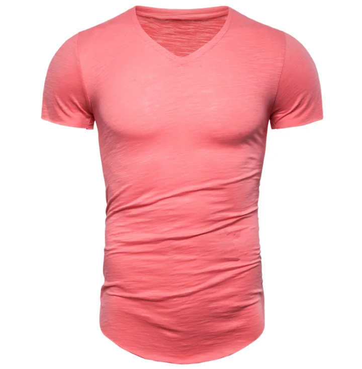 Мужские удлиненные футболки для тренажерного зала, бодибилдинга с закругленным подолом