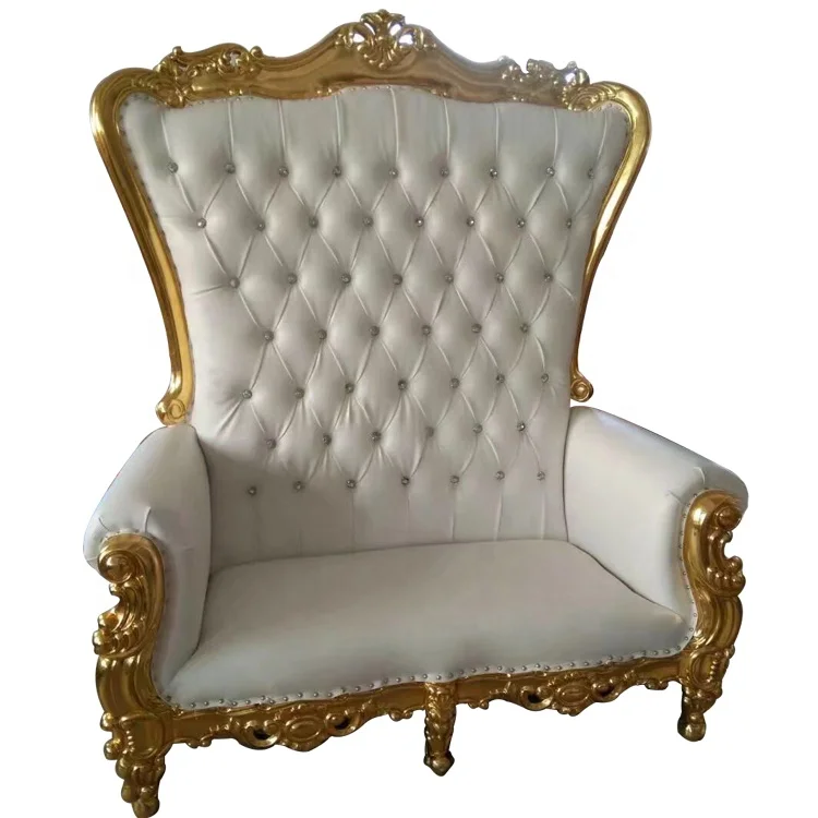 Luxury Royal Wedding Sofa High-Back King Throne Chair for Bride Groom Fabric Hotel Chairs for Bedroom