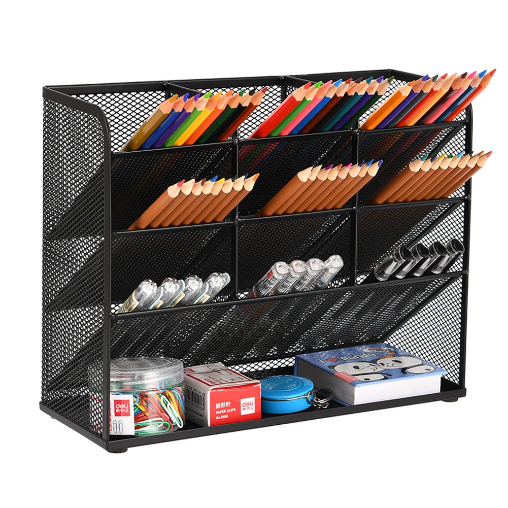 
Multifunctional Black Mesh Desk File Organizer Office Supplies Metal Wire Mesh Desk Organizer 