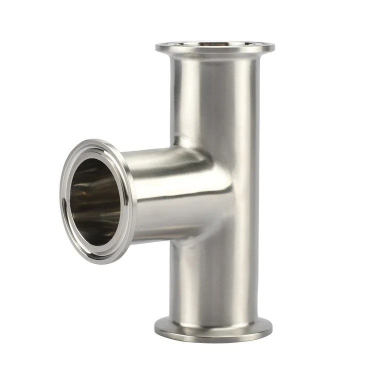 Top Quality Sanitary Steel Stainless Tee Fittings Pipe 3 Way Pipe Fitting Connector For Food Beverage Machinery