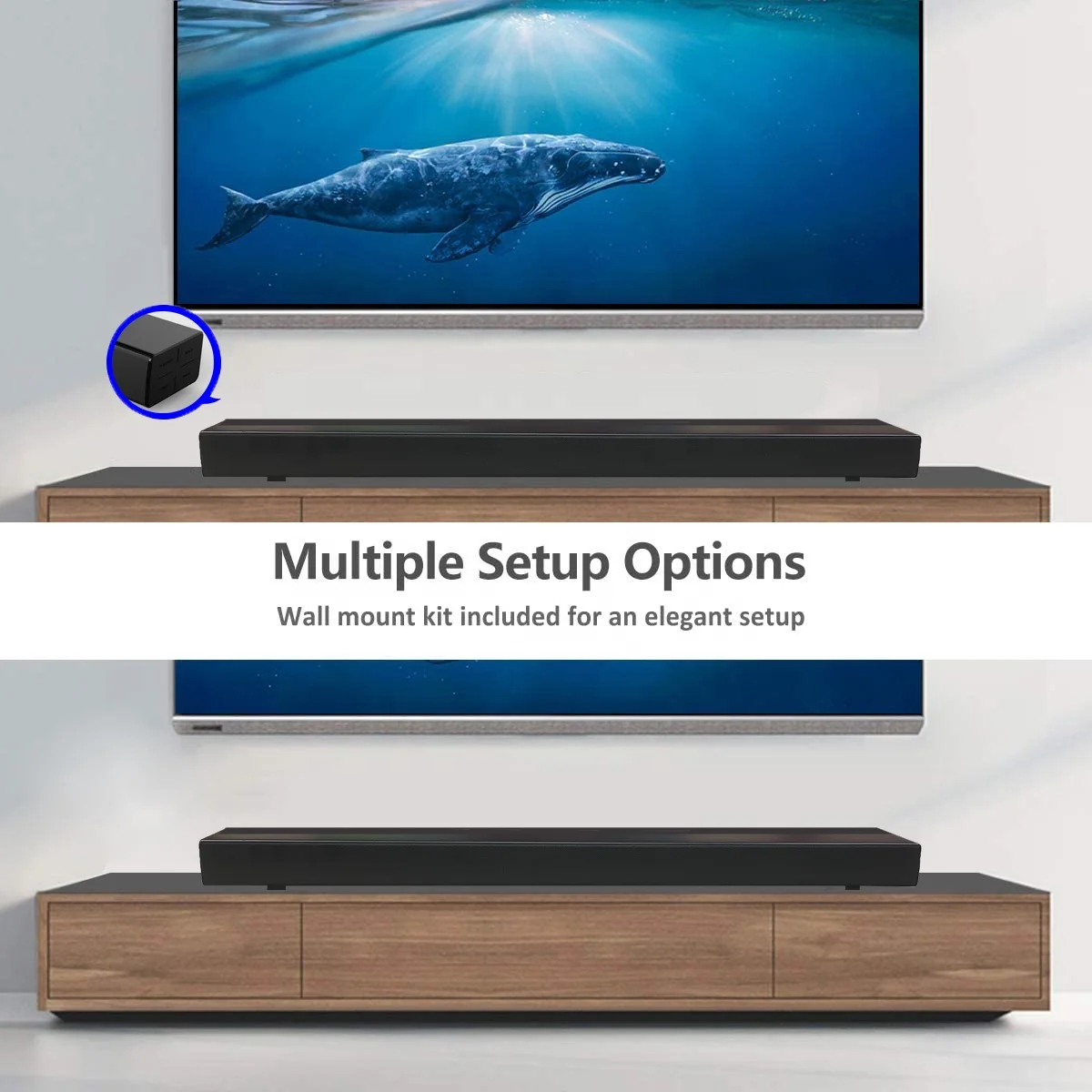 Newest 2022 Built in Subwoofer Sound bar 3D Surround Home theatre system DSP Bluetooth Wireless Soundbar For TV Phone Computer