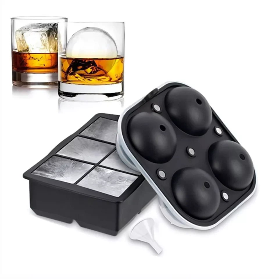 Honeycomb Shape Portable Custom Round Silicone Ice Cube Tray With Lid Ice Ball Maker Mold