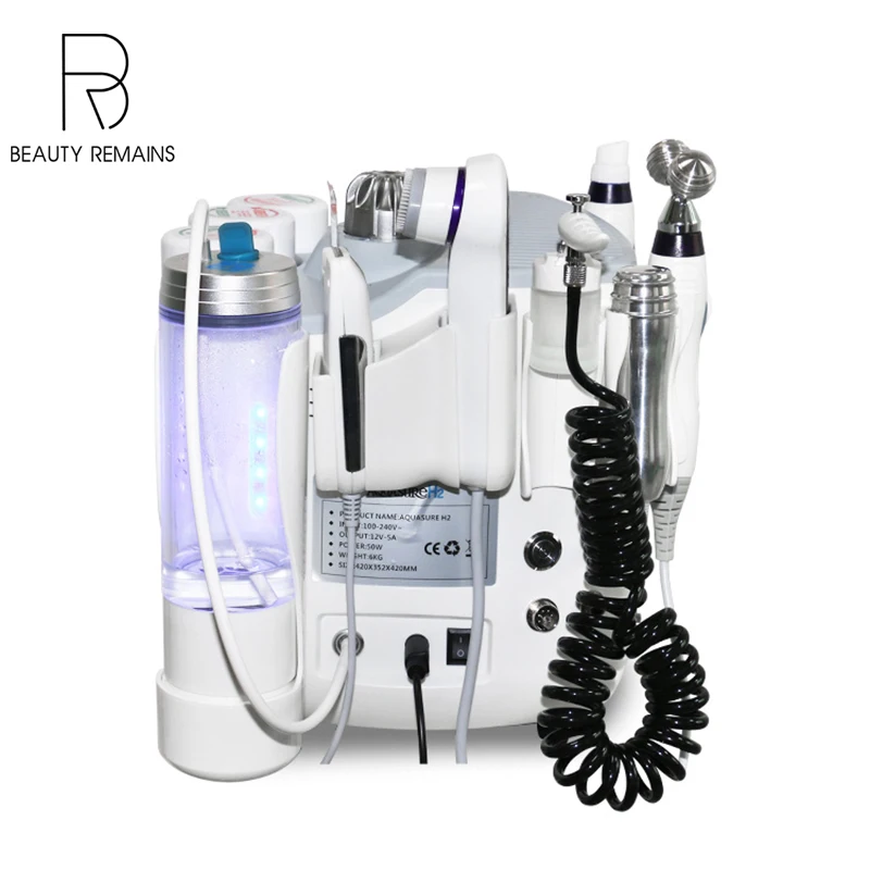 Beauty Equipment 6 In 1 Facial Oxygen Bubble Aqua Peeling Bio Ultrasonic Rf Microcurrent Face Lift Machine