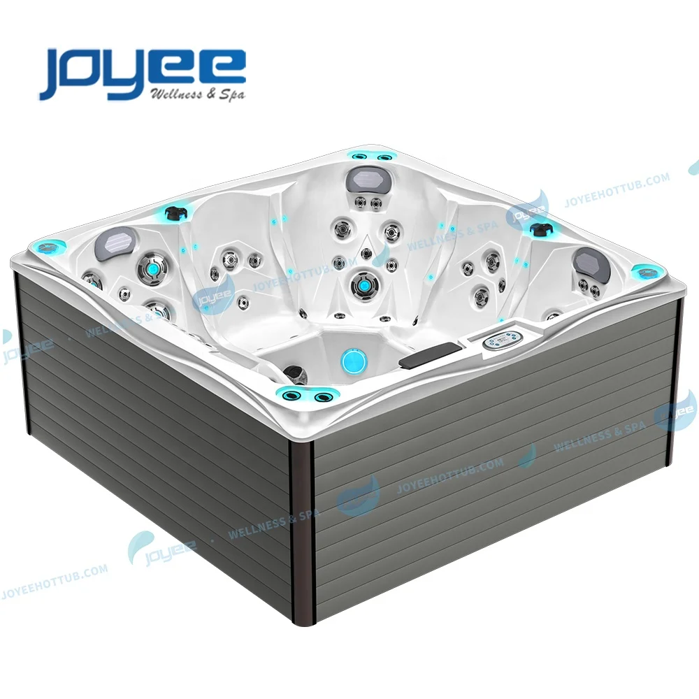 JOYEE Top Sale Outdoor Freestanding 5 Persons Air Bubble Massage Hot Tub Spa With BalBoa System And Ozone