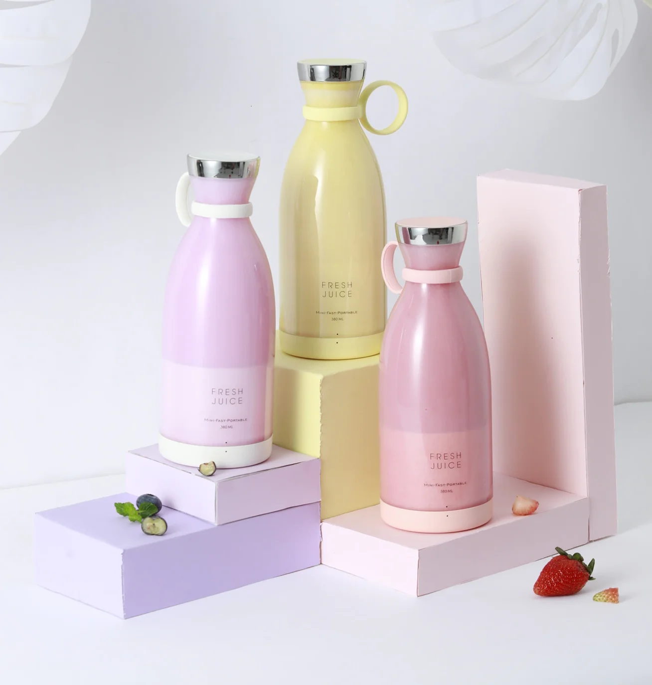 Dropshipping Portable Bottle Juicer Blender Wireless USB Charge Small 350ml Juice Blender