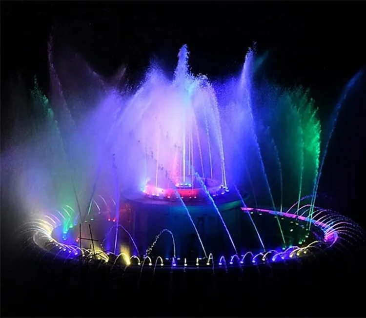 AWS Summer Popular Outdoor Garden Large Water Fountain Stainless Steel Music Fountain with Music PLC DMX512 Control