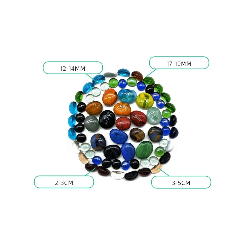 Wholesale Fish Tank Decoration Colorful Polished Stone Archaeological Dig Decorative Glass Stones for Garden Landscaping