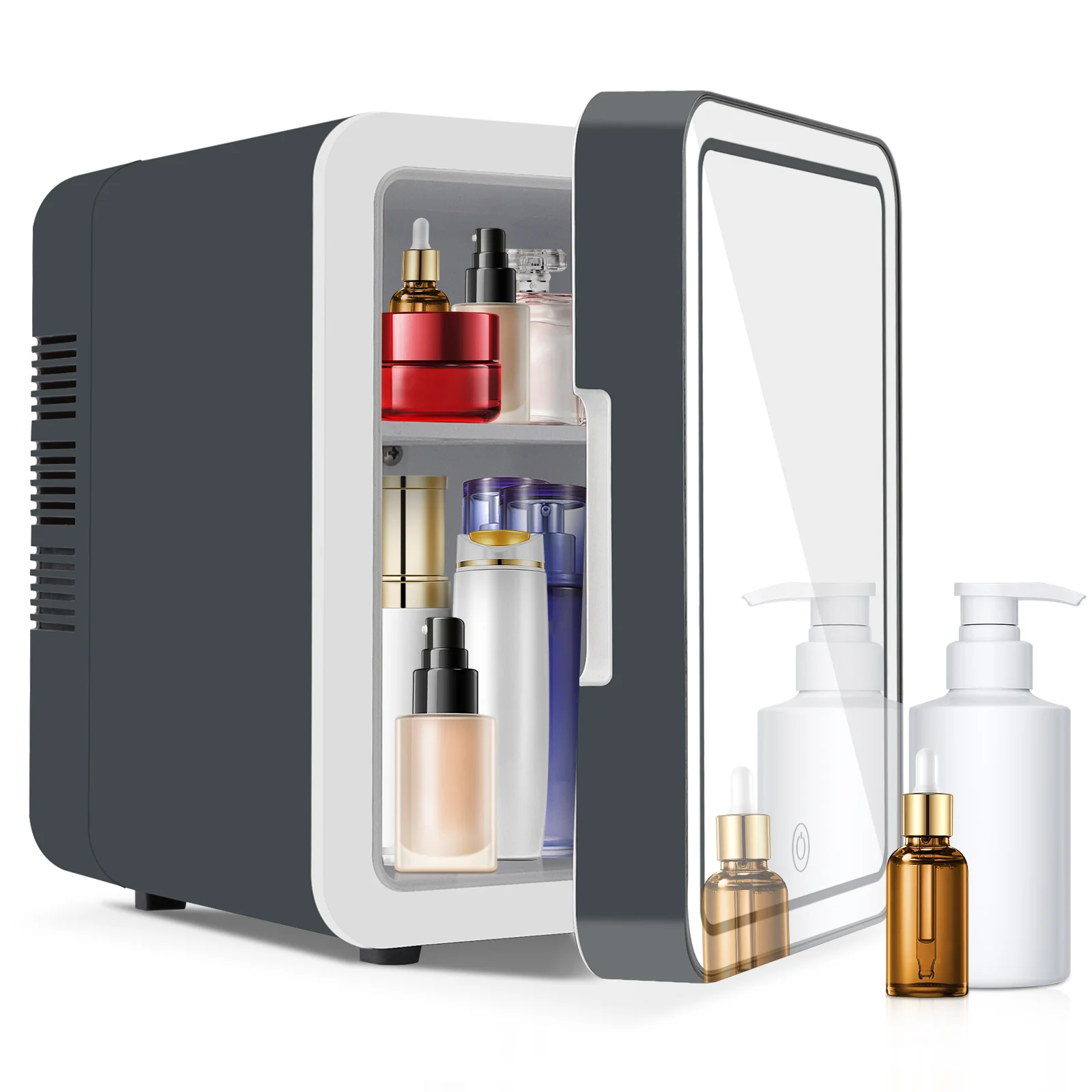 2024 New 4L  cold and hot adjustable Skin Care Cosmetic Mini Freezer Car Fridge Mini Freezer Mini Fridge With Led Light Mirror