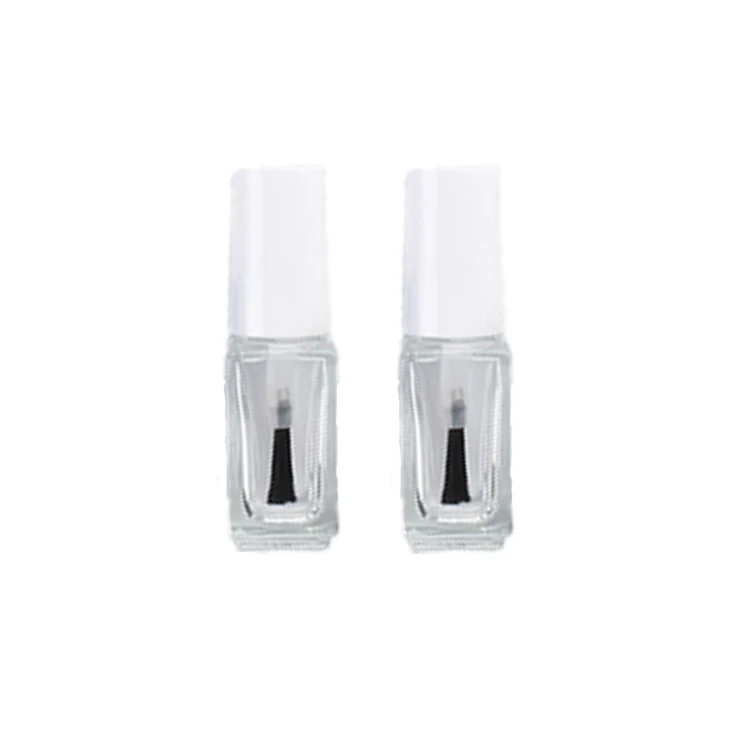 Square Nail Polish Set Empty UV Gel Polish Bottle 15ml Clear Black Cap Glass Bottle for Nail Polish