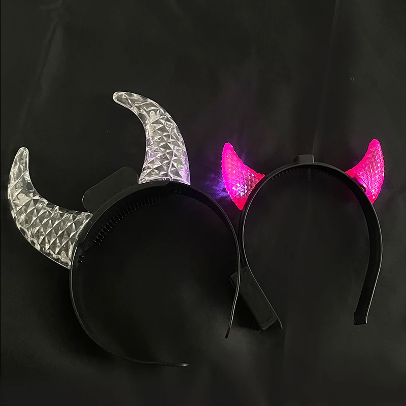 Customized LED Light Up Devil Horn Head Bands Cat Ears Headband Cute Rabbit Ear Headband