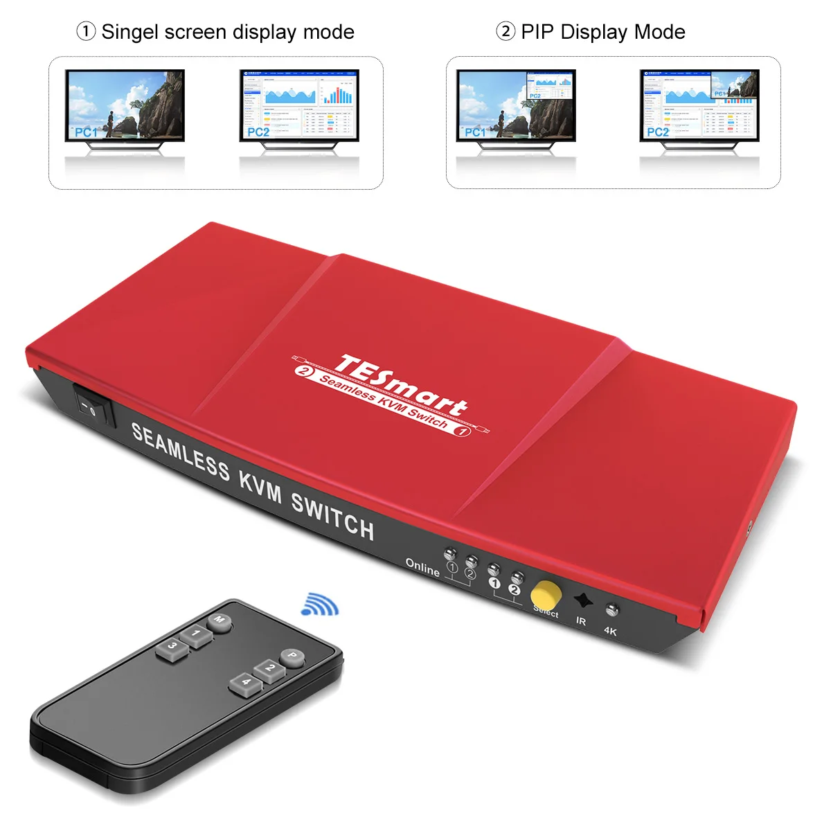Great Product 2 port seamless hdmi kvm switch with  pip