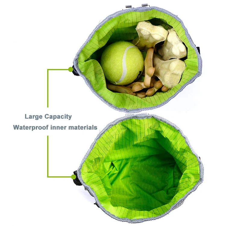 Easily Carries Walking Large Capacity Dog Snack Treat Bag Training Pouch with Adjustable Belt