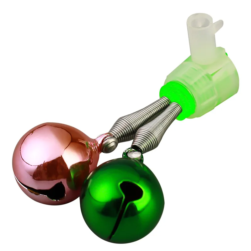 Fishing Accessories Brass Fishing Bells LED Night Fishing Rod Bite Bait Alarm Light with Twin Bells Ring Indicator