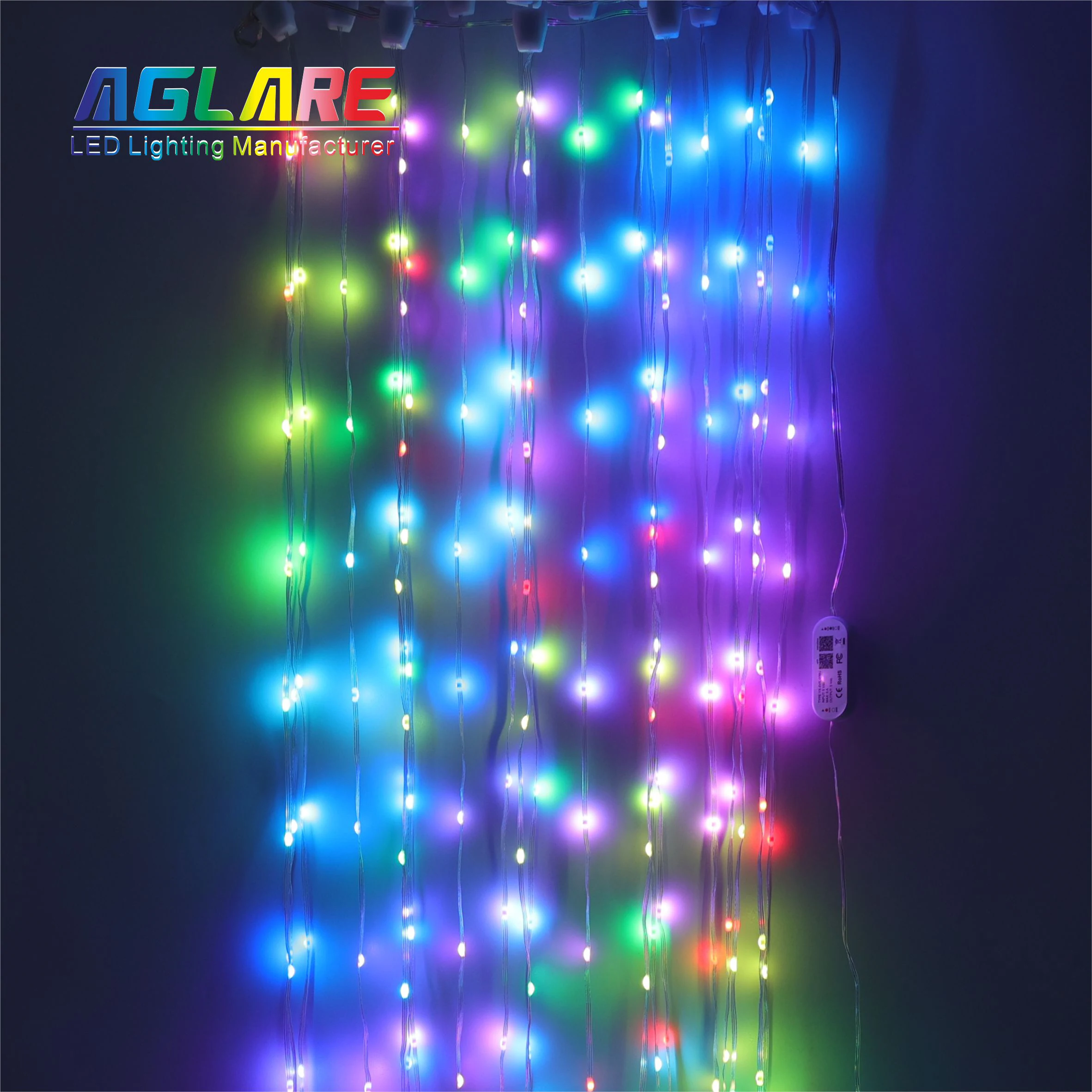 Outdoor Indoor Wall Decorations Wedding Party Home Garden Bedroom LED Window Smart Curtain String Light