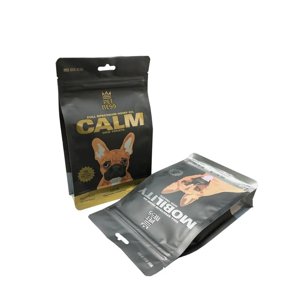 Mylar Bag Zipper Lock Foil Lined Square Bottom Bags of Dog Food Packaging Bag Resealable Matte Black Rice Heat Seal Paypal