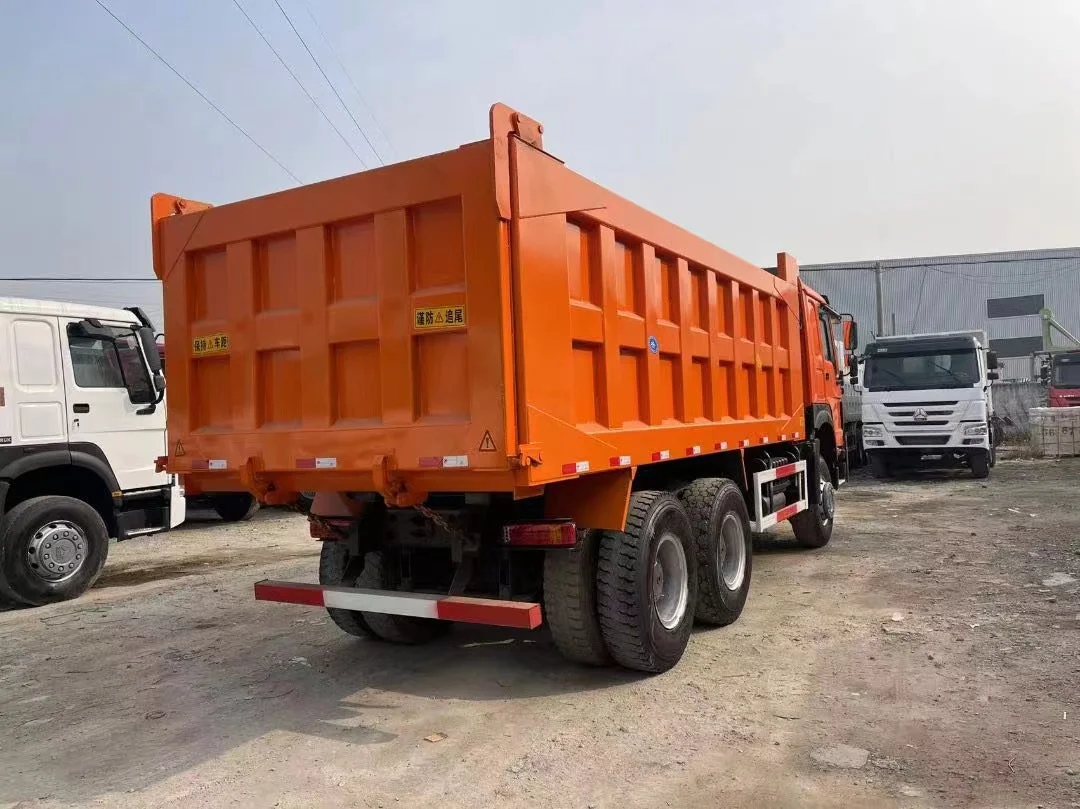 Meter Howo 6X4 371 375Hp Off Road Mining 4 Axle 10Tires Tipper Semi Trailer Sinotruk Used Dump Truck to Tema