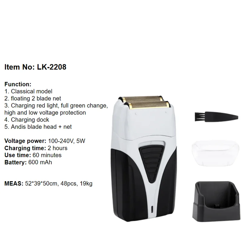 4D LK2208 Electric Rechargeable Mens Shaver Foil Shaving Machine Electric Shaver with Charging Base