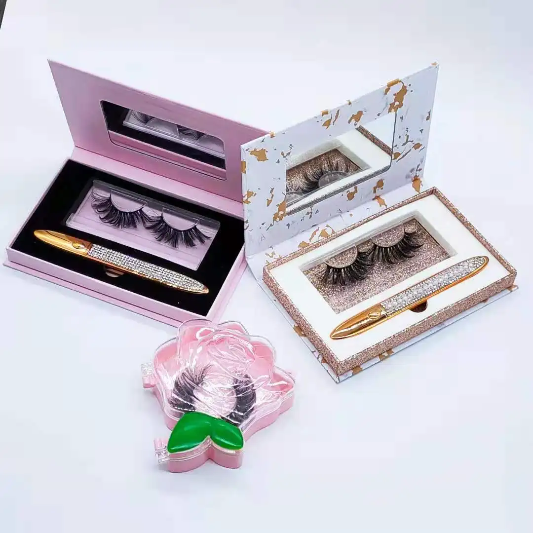 lasheswholesale vendor eyelash  custom logo packaging 18mm 20mm 25mm 30mm eyelashes box Bulk empty 3D 5D eyelash packing box