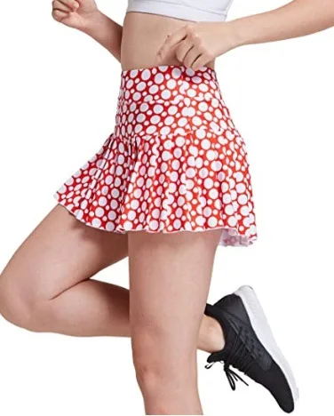 Оптовая продажа, легкое Спортивное теннисное платье Skort с эластичным поясом, Женская Спортивная юбка для гольфа из двух предметов
