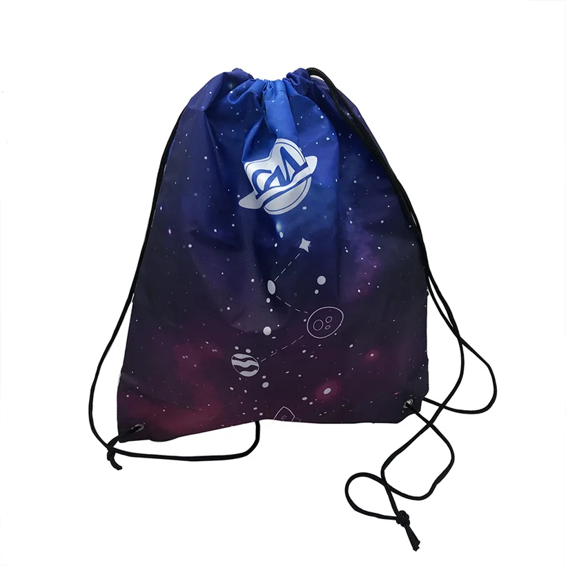  Custom logo canvas bag gym silk satin plastic sublimation waterproof large breathable sports drawstring