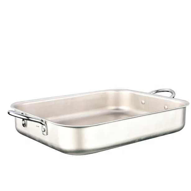 Rectangular tray with handle baking tray pressed aluminum tray