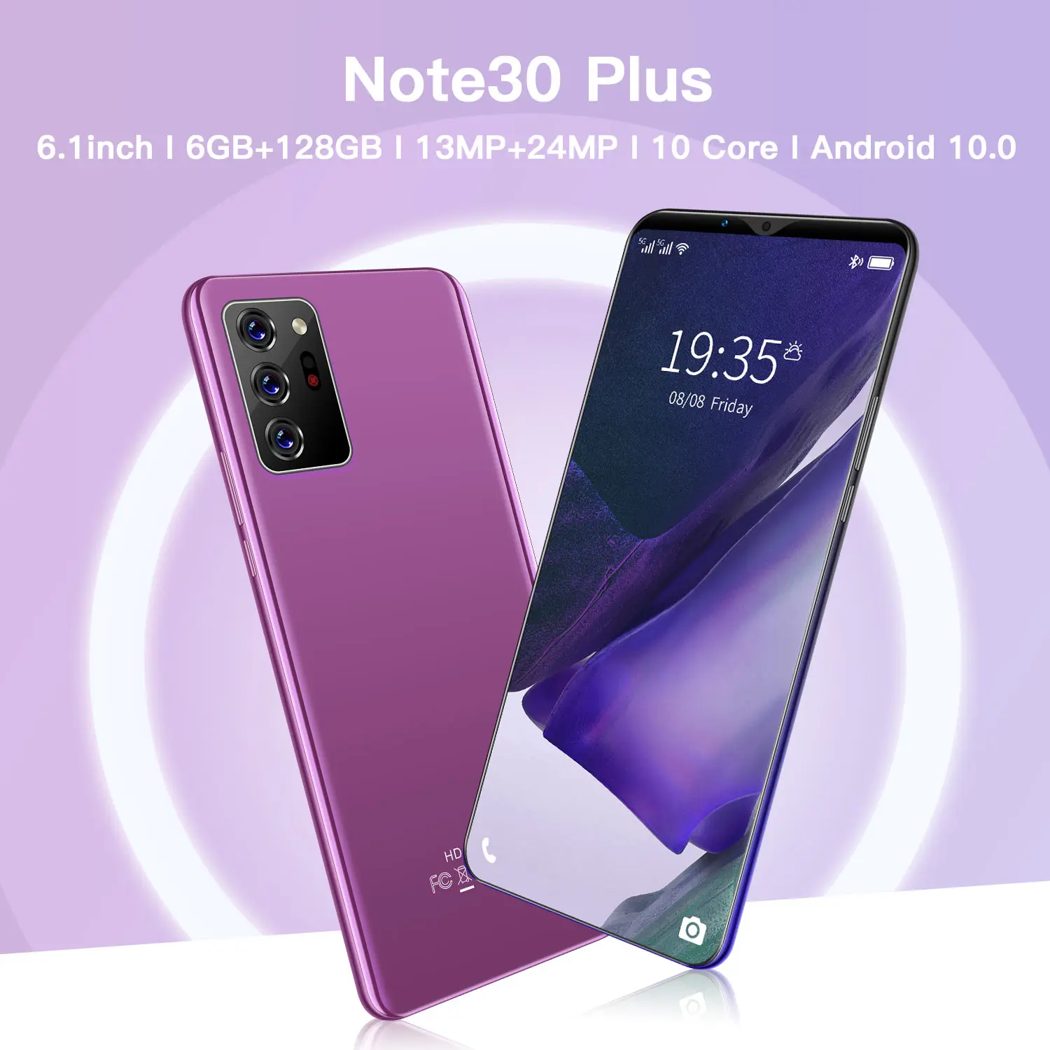 Смартфон Note30 plus, 6,1 дюйма, 12 + 512 ГБ, 4800 мАч, 2 Sim-карты