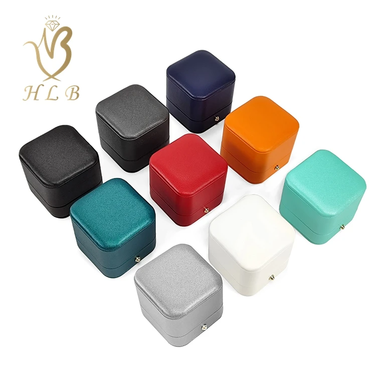 HLB Upgraded wholesale leather jewelry box custom logo pu leather jewellery boxes bulk
