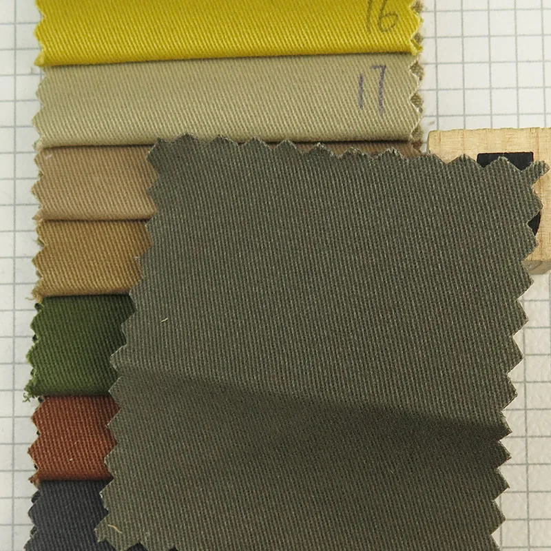 100% cotton 32*10 thickened twill carbon frosted card high density twill 260g woven fabric casual dungarees jacket fabric