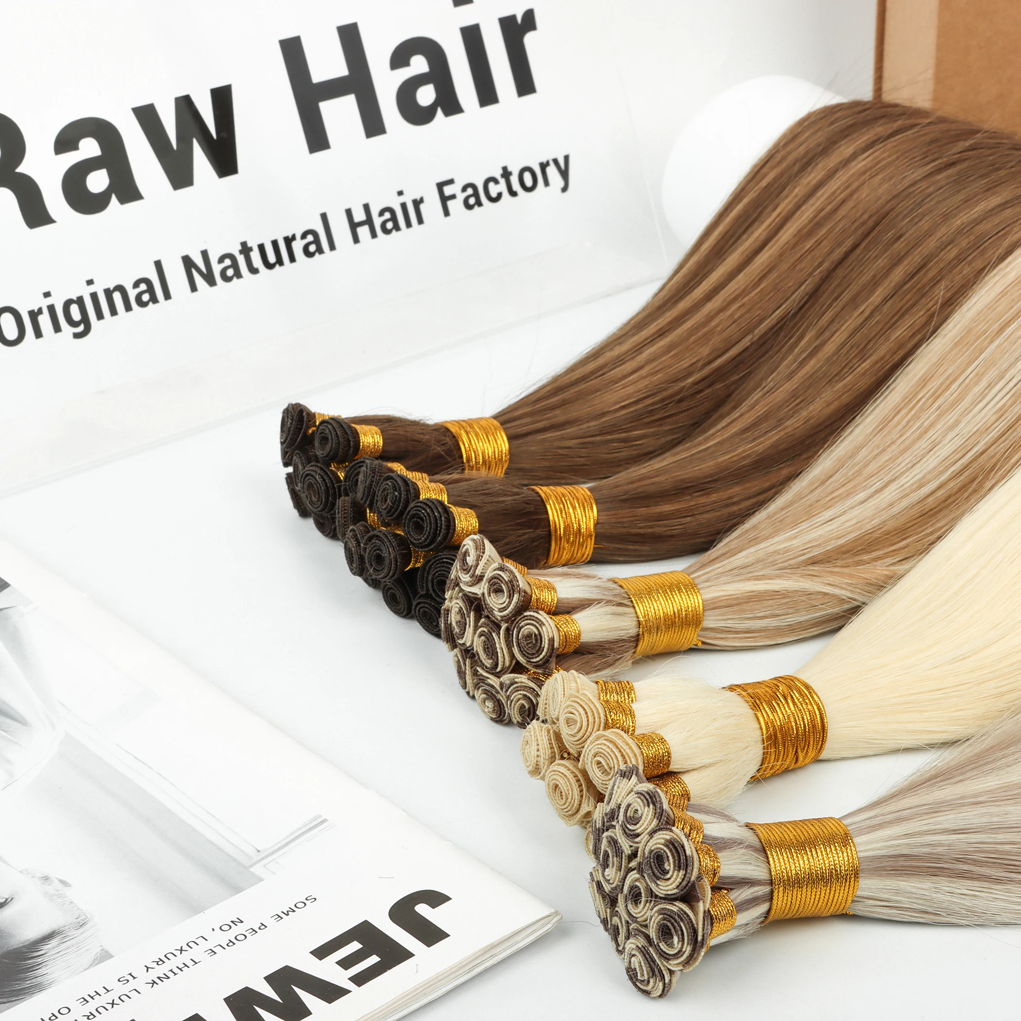 Most Popular Color Swatch Hair Weft Pro Bonded Tape in Hair Genius Weft Human Hair Extension Balayage Luxury Colour Ring