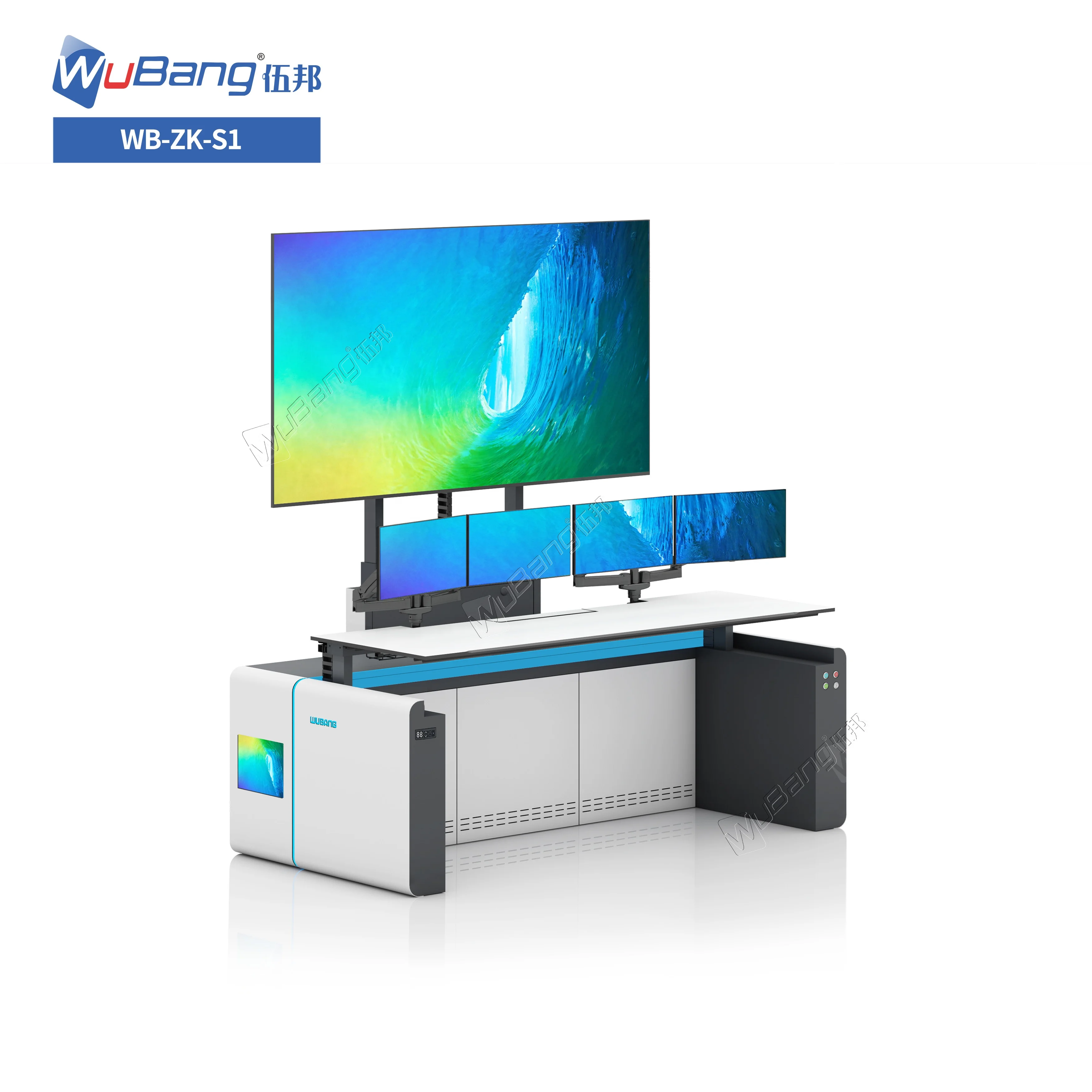 Multi-Screen Dispatch Control Console Workstation Standing Desk Command Center Monitoring Room Console Furniture