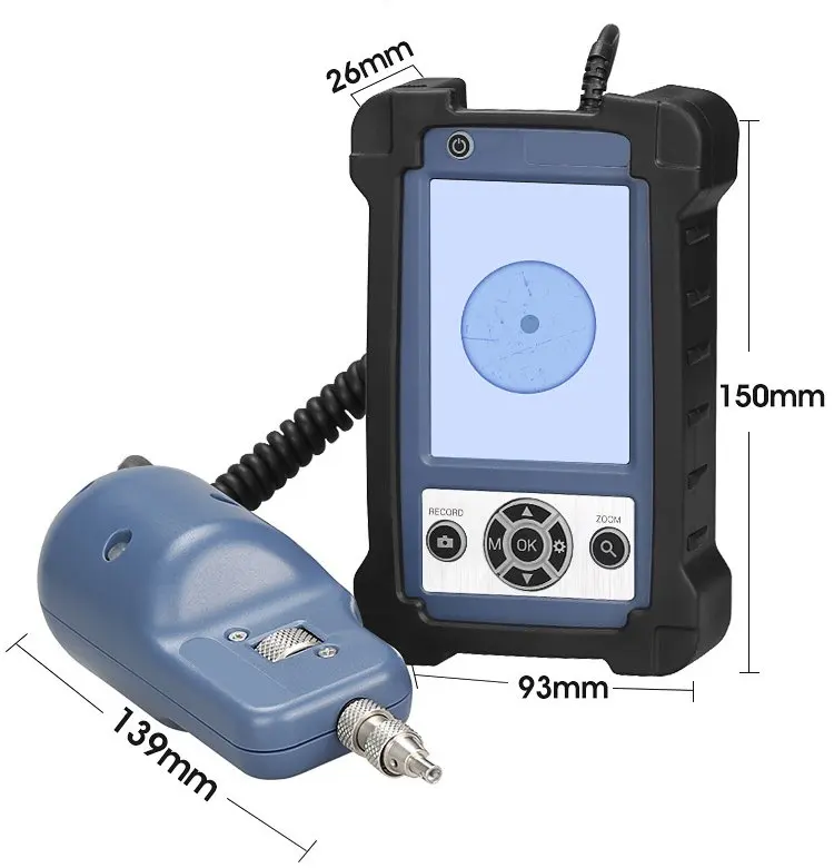 Handheld FTTH 400x Optical Fiber Microscope Fiber Endface Detector Exfo End Face Inspection Probe SC/FC/ST/LC Female Fibre-scope