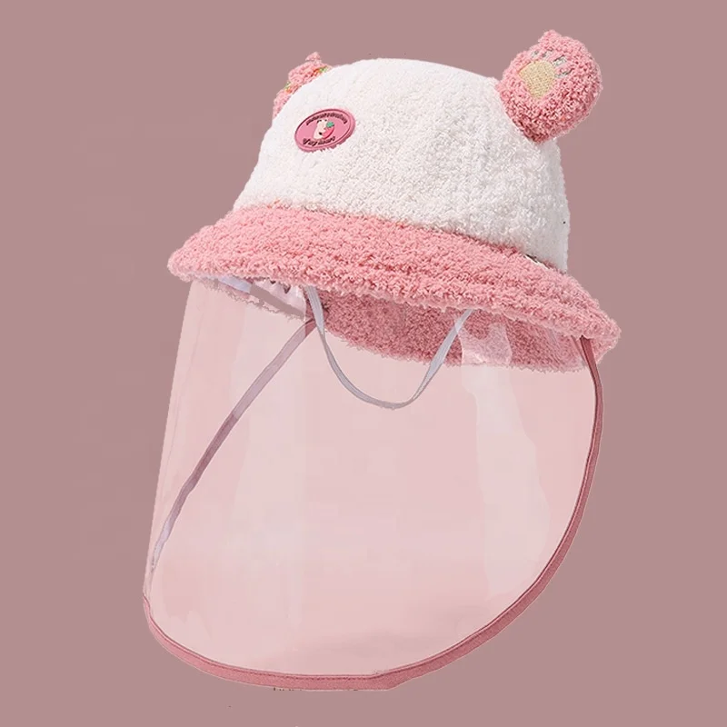 face protective shield fashionable kids hat with clear