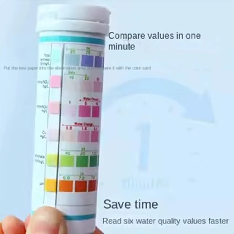 VOONLINE 6 in 1 aquarium test strip 50 fish tank water quality test freshwater seawater test kit suitable for aquarium pond