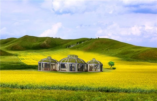 
luxury foldable prefab container house prefab villa ger mongolian yurt 
