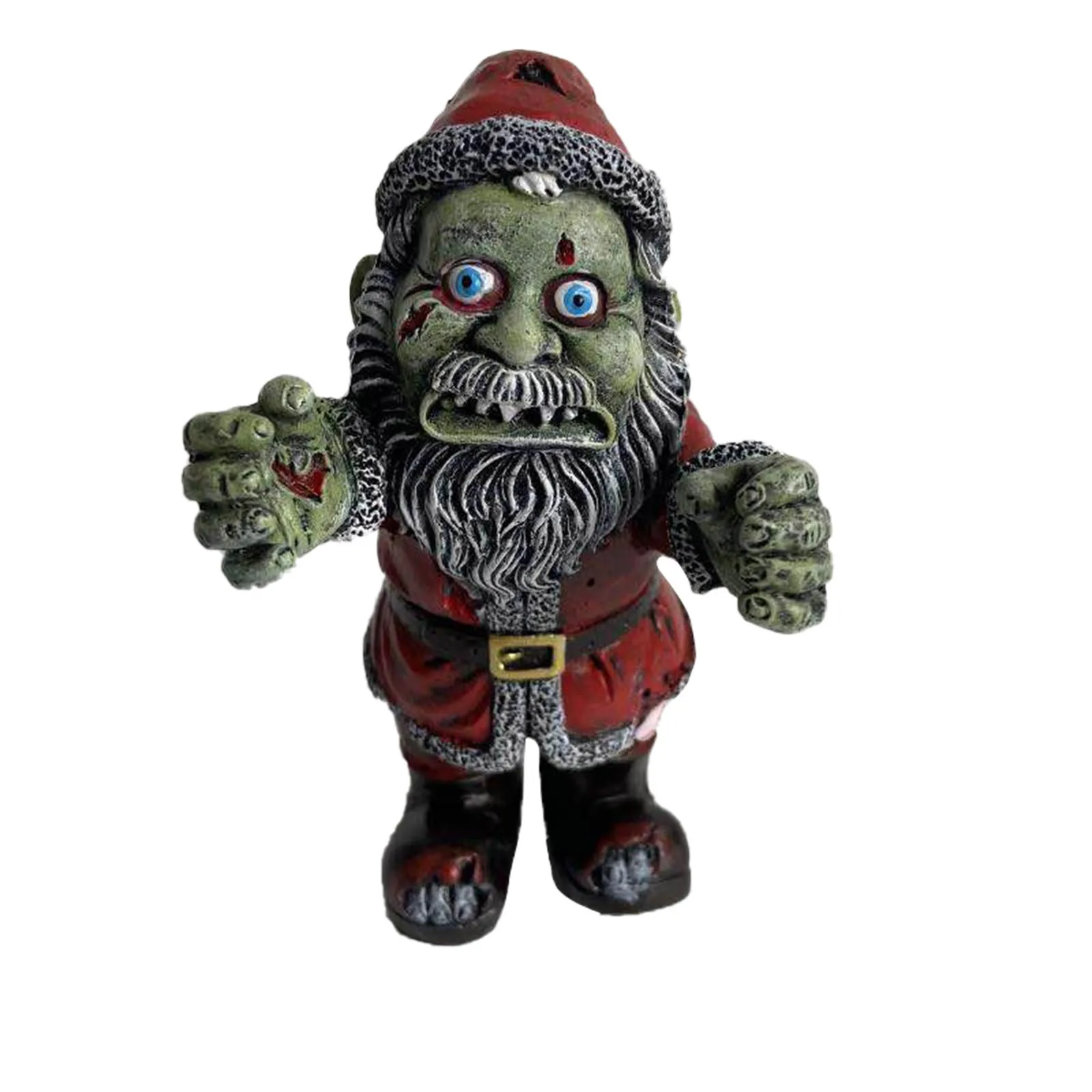 Horrified Gnome Wearing Christmas Suit Resin Ornaments Garden Crafts Frightening Decoration