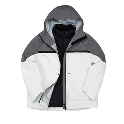 Высокая-конец новый дизайн с капюшоном 3 в 1 оболочки куртка мужская куртка для активного отдыха на каждый день короткий пуховик OEM изготовленный на заказ логотип с капюшоном утолщенная теплая камуфляжная куртка